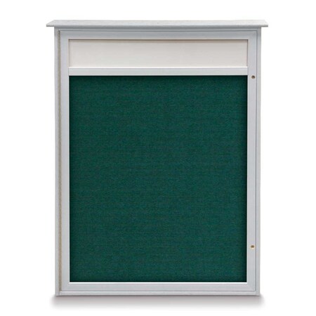 United Visual Products 24"x36" 1-Door Enclosed Outdoor Letterboard, Grey Felt/Black Alum UV1160D-BLACK-GREY